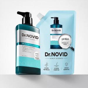 엘라스틴 닥터노비드 탈모증상완화 지루성두피용 약산성 비듬 샴푸 400ml + 300ml +(증정)두피브러쉬