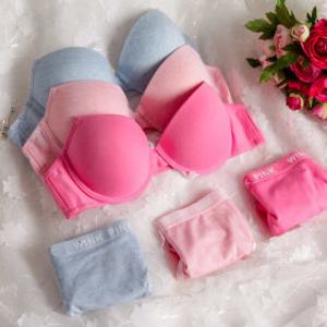 (6종 캐주얼핏~) 코튼 볼륨업 여성속옷 브라팬티 여성속옷세트 학생속옷 학생브라 / W575 (브라3 + 팬티3)