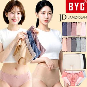BYC 제임스딘 여성 팬티 세트 순면 모달 위생 요일 노라인 삼각 사각 드로즈 빅사이즈 맥시 여자 속옷 110