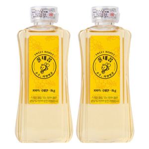 꿀내음 100% 국내산 벌꿀 2kg 사양벌꿀 사양꿀 1kg 2병 1+1행사 중