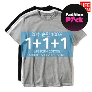 3장1세트 20수 헤비 남성 여성 순면100% 무지 라운드 반팔 무지티 기본티 티셔츠 흰티 면티 반팔티