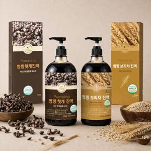 6/24 최저가) HACCP 국내산 1kg 펌핑 헛개차/보리차 진액 ㅣ전용 디스펜서 포함·1L 기준 최대 250병 제조