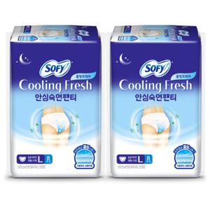 쏘피 쿨링프레쉬 안심숙면팬티 입는오버나이트 L 8P x 2개