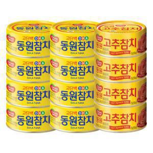 (12%결제할인) 동원 DHA 참치 150G 8캔 + 고추참치 150G 4캔
