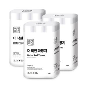 더 착한 화장지 무형광 3겹 30M 30롤 3개 총90롤