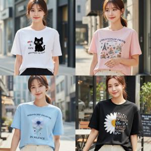 자체제작 20수면 반팔티 티셔츠 여자 여성 빅사이즈여성의류 박스티 롱 단체티 커플티 가족티 학생 운동복