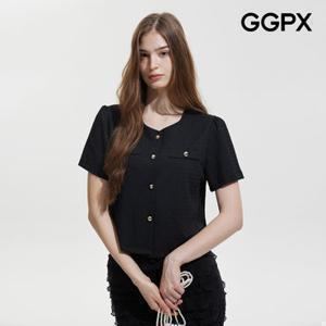 [백화점]GGPX  하객룩 볼 버튼 반팔 자켓 (GQ5JK002F)