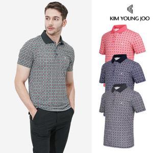 [김영주] 남성 골프웨어 크로스 카라 티셔츠
