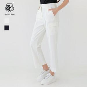 [무료배송]화이트베어 허리밴딩 스판 여성 9부 골프바지 WB718