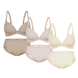 [Wonderbra] 퓨징 볼륨 노와이어 브라팬티 6종세트 크림+베이지+토프베이지 WBW6M111348_T