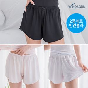 [2종세트] 인견 훌라(속바지)/속치마 3부/4부/5부 ~2XL
