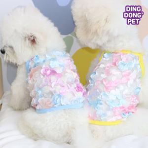 딩동펫 강아지옷 로즈 시스루 끈나시
