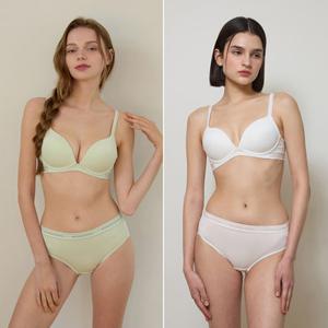 [Wonderbra] 푸쉬업 밴드 노와이어 브라팬티 4종세트 올리브그린+아이보리 WBW5M0102_T