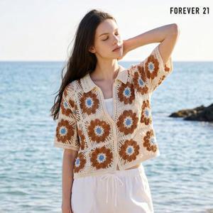 [포에버21] 크로쉐 펀칭 패턴 니트 가디건 (TAG가 19,900원) FTDBCD011