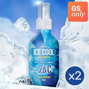 [빠른배송] 아우라 아이스민트 COOL섬유탈취제 150ml*2개 (멘톨쿨링효과,60분지속,휴대용)