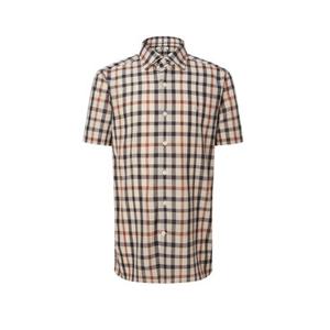 닥스 남성 25SS COOL BLEND 울 혼방 베이지 하우스체크 워셔블 반팔 셔츠 DMSH5BC23I2