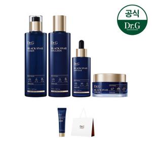 닥터지 블랙 스네일 프레스티지 4종 풀 기초 세트 (증)블랙스네일 톤업 선 10ml+닥터지 쇼핑백(중)