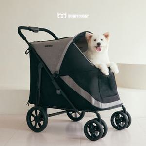 [버디두기] 라이더 테리 그레이 강아지 유모차 (대형견 50kg)