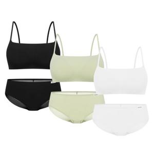 [Wonderbra ]모달 스퀘어넥 브라팬티 6종세트 화이트+그린+블랙 WBW6N040506_T