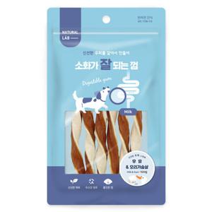 네츄럴랩 소화가 잘되는 강아지 껌 우유& 오리가슴살 100g