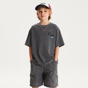 [백화점][뉴발란스키즈] NK9YG2761U(60) 차콜 METALIC SUMMER) 피그먼트 우븐 반바지 셋업 NK9YG2761U