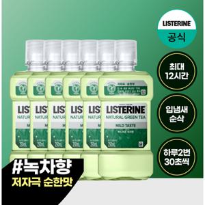 [리스테린] 그린티 마일드 250ml x6+(증)100ml 순한맛 랜덤 2개