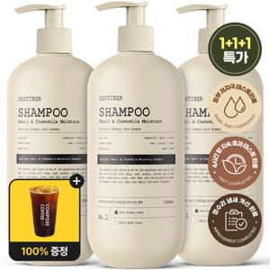 센티베르 [정수리냄새 64% 개선] 1 +1 +1 바질 앤 캐모마일 샴푸 1L 대용량 약산성 두피 미용실 향기좋은