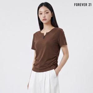 [포에버21] 무지 사이드 셔링 반팔 티셔츠 (FTDBTS010)