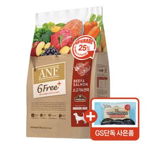 ANF 강아지사료 식스프리플러스 소고기연어 5.6kg + 로하이드 밀크스틱 27P