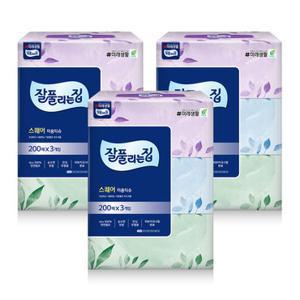 잘풀리는집 미용티슈 200매 x 3입 x 3팩