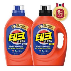 테크 베이킹구연산 실내건조 액체세제 3L x 2개 (일반/드럼 택1)