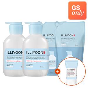 [GS단독] 일리윤 세라마이드 탑투토워시 500mlx2+500ml리필x2+(증정)수딩젤 30ml