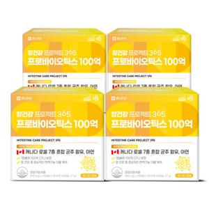 종근당 장건강프로젝트365 프로바이오틱스 100억유산균 30캡슐, 4개