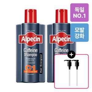알페신 카페인 샴푸 C1 600ml (모발 강화) X 2 +두피브러쉬1개+리유저블백1개 증정