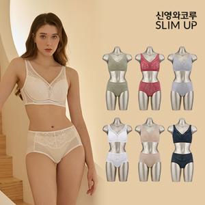 [신영와코루] 슬림업 리얼실크 브라팬티 12종_C53