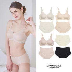 [크로커다일] 에어로쿨 인견쉘론 스트랩 심리스브라3+팬티5 8종세트 CDW6M111213_T2
