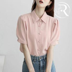 [디자이어로즈]여성 여름블라우스 반팔퍼프 셔츠