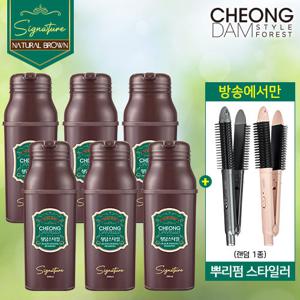 [2026 NEW/ 6통] 청담스타일 포레스트 블랙체인지 염색샴푸 시그니처 더블 구성(6통+고데기)