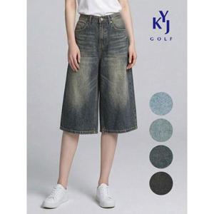 [김영주골프]여름 버뮤다 데님 5부7부 여성 와이드핏 청반바지 DQMLHS82