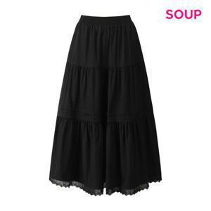 SOUP 빈티지 무드 레이스 롱 스커트 (S63SR01)