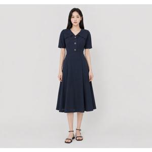 JJ지고트 와이드 칼라 플레어 원피스 GR6M0OP901