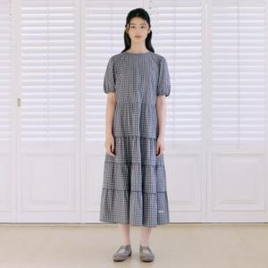 써스데이아일랜드 핀코드 디테일 체크원피스 T264MOP286W