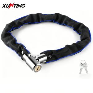 XUNTING 헤비 듀티 자전거 체인 잠금장치 도난 방지 스틸 체인 나일론 슬리브 360 °   자전거 전기자전거 오토바이용 회전 잠금장치