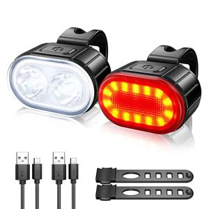 BUCKLOS 자전거 라이트 세트 LED 전후방 램프 USB 충전식 로드 바이크 테일라이트 방수 MTB 헤드라이트