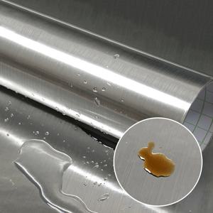 PVC 금속 브러시드 골드 실버 탈부착 가능 벽지 데코 필름 비닐 방수 오일프루프 가전제품 주방 엘리베이터 스티커