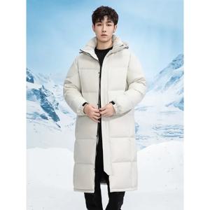 새로운 겨울 남성 롱 오리 다운 코트 남자 후드 두꺼운 따뜻한 캐주얼 퍼퍼 재킷 고품질 남자 긴 겨울 코트 의류 4X
