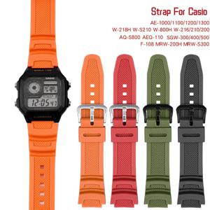 CASIO AE1200 / 1300 / 1000 W-219 교체 용 실리콘 고무 시계 밴드 남성용 손목 밴드 팔찌 액세서리 용 시계 스트랩 18mm