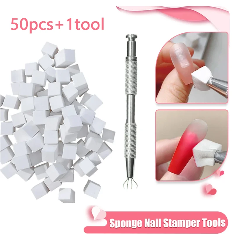 50/150pcs 스폰지 그라디언트 네일 아트 스탬퍼 도구 젤 폴란드어 컬러 그라디언트 브러시 반짝이 가루 매니큐어 도구에 대한 도트 펜