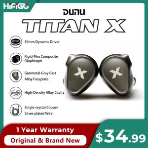 DUNU Titan X HiFi IEM 이어폰 듀얼 마그네틱 다이나믹 드라이버 금속 합금 하우징 오디오파일 게임용 3.5mm/TypeC 마이크 이어버드