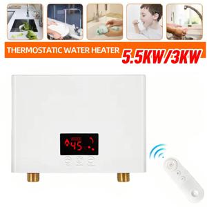 5500W/3000W 순간 온수기, 욕실 온수 샤워 및 가정용 주방 난방용 벽걸이형 전기 온수기 220V